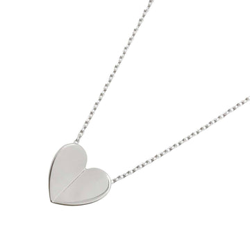 VAN CLEEF & ARPELS FRIVOLE Heart Necklace 42cm K18 WG White Gold 750