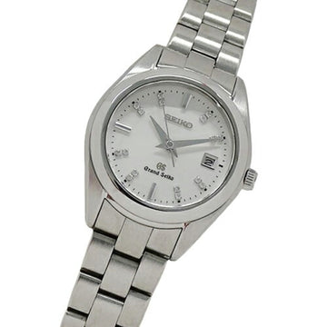 GRAND SEIKO GS 4J52-0AB0 STGF073 Women's Watch Brand Date Diamond Quartz QZ Stainless Steel SS Silver Polished