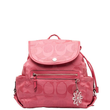 COACH Signature Backpack F16548 Pink Canvas Enamel Women's