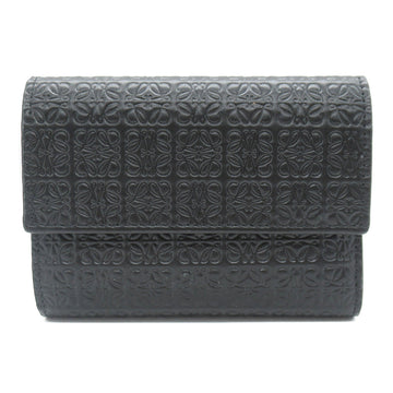 LOEWE Three-fold wallet Black embossed silk calf C499S97X071100