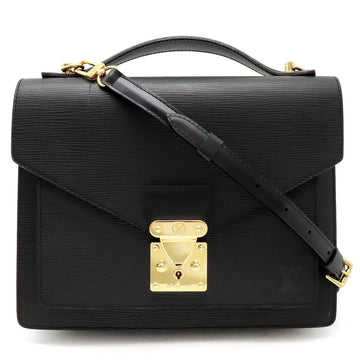 LOUIS VUITTON Epi Monceau Second Bag Handbag Shoulder Noir Black Non-sticky M52122