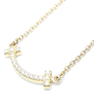 TIFFANY&Co.  T Smile Necklace Diamond K18YG Yellow Gold 291406