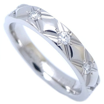 CHANEL Matelasse Ring Small #49 Full Diamond Pt950 Platinum 291590
