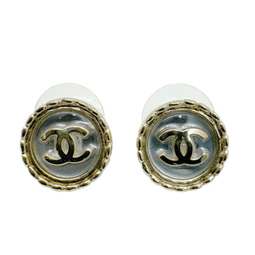 CHANEL earrings here mark round A21S gold ladies