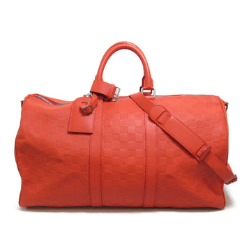 LOUIS VUITTON Keepall Bandouliere 45 Boston Bag Red Fusion Damier Infini leather N41142