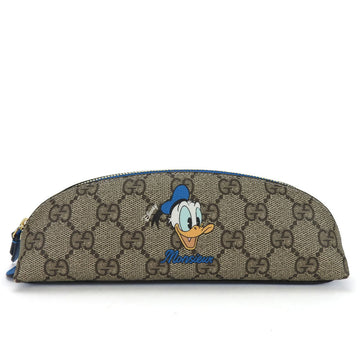 GUCCI Pen Case 662129 GG Supreme Beige Blue Donald Duck Disney Collaboration Accessory