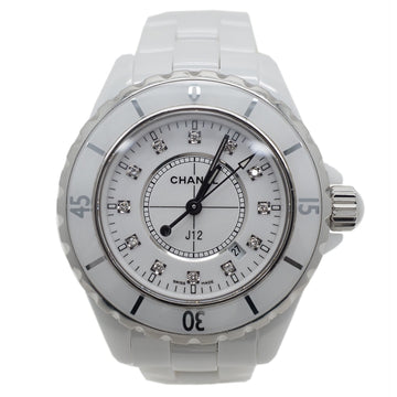 CHANEL J12 12P Diamond 33mm Watch H1628 White Ceramic Bracelet Belt Women's Quartz Boys Size