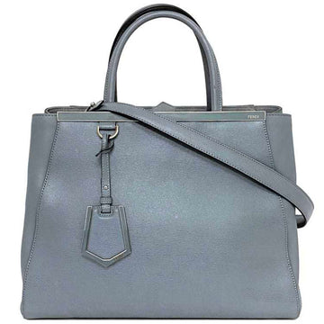 FENDI 2way bag Toujours Blue Grey 8BH250 f-19926 Tote Leather  A4 Women's