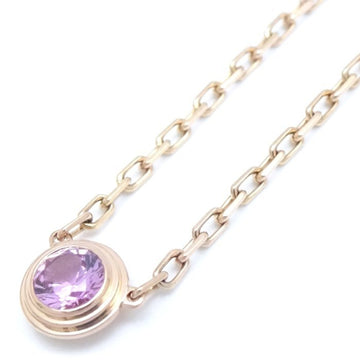 CARTIER Damour Necklace 1P Pink Sapphire Diamant Leger B7218400 K18PG Gold 291294