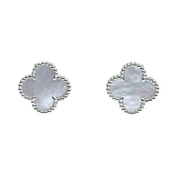 VAN CLEEF & ARPELS Alhambra K18WG White Gold Earrings