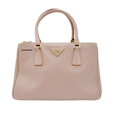 PRADA handbag shoulder bag leather pink beige women's z0528
