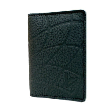 LOUIS VUITTON Organizer de Poche 2022 FIFA Collaboration M81732 RFID Taurillon Leather Black White Card Case Business Holder Men's