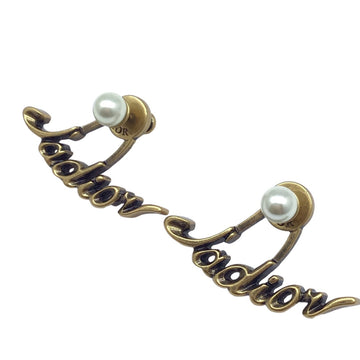 CHRISTIAN DIOR DIOR J'ADIOR Earrings Pearl Gold GP Plated Accessories Ear Women's