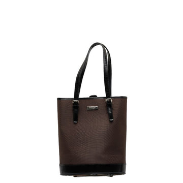 BURBERRY Nova Check Handbag Tote Bag Brown Black Nylon Leather Women's