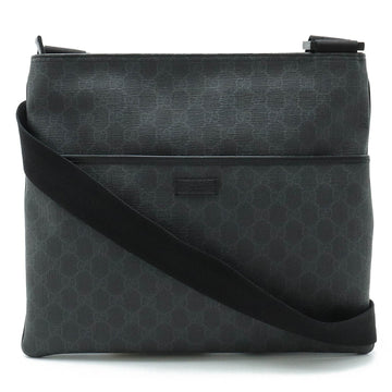 GUCCI GG Supreme Plus Shoulder Bag PVC Leather Black 162904