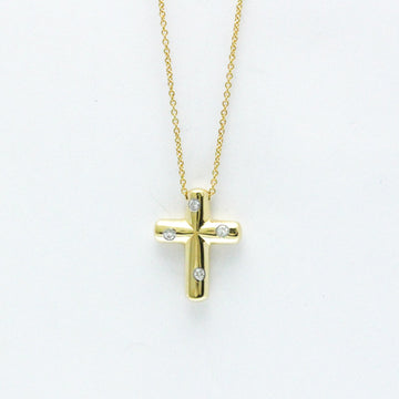 TIFFANY Dots Cross Diamond Yellow Gold [18K] Diamond Women's Pendant Necklace [Gold]