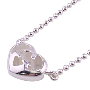 GUCCI Interlocking G Heart Icon Necklace Silver Women's Z0006553