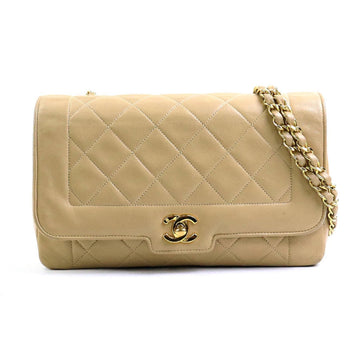 CHANEL Shoulder Bag Matelasse Leather/Metal Beige/Gold Women's e58484a