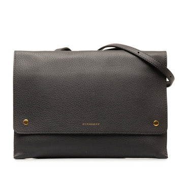 BURBERRY Shoulder Wallet Bag Black Leather Women's