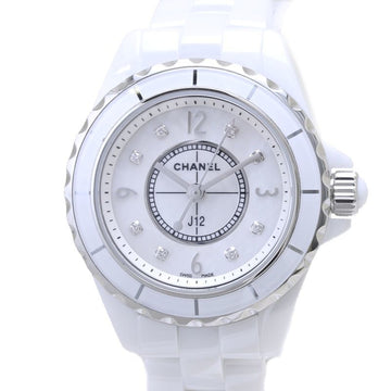 CHANEL J12 8P Diamond H2570 White Shell Ceramic x Stainless Steel Ladies 39445 Watch