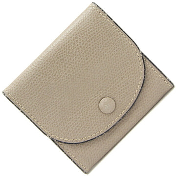 VALEXTRA Coin Case Oyster Grey Leather Purse for Men and Women