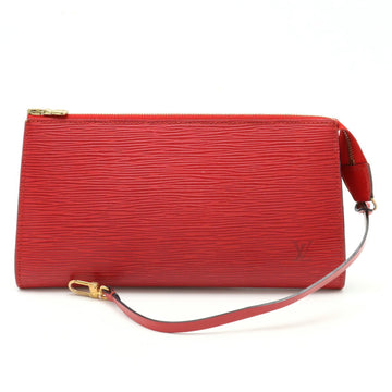 LOUIS VUITTON Epi Pochette Accessory Pouch Handbag Leather Red Castilian M52947