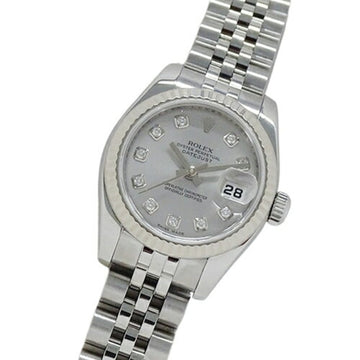ROLEX Datejust 179174G Z Series Watch Ladies 10P Diamond Automatic AT Stainless Steel SS White Gold WG Silver Polished