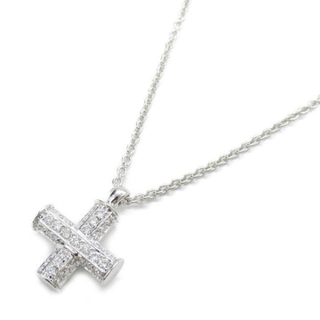 BVLGARI Greek Cross 3 Row Diamond Necklace Necklace Clear K18WG[WhiteGold] Clear