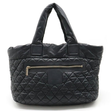 CHANEL Coco Cocoon Medium Tote MM Bag Shoulder Quilted Nylon Black Red 8611