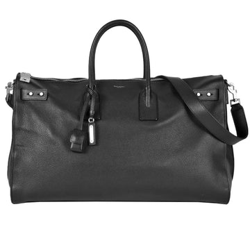 SAINT LAURENT 48H Duffle Bag Sac de Jour Souple Shoulder Grained Leather 480584 Black Handbag ITJ1Y5LPUTKL