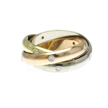 CARTIER Trinity Ring 15P Diamond Pink Gold [18K],White Gold [18K],Yellow Gold [18K] Fashion Diamond Band Ring Gold