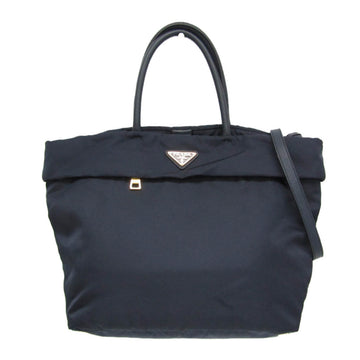 PRADA Women's Leather,Nylon Handbag,Shoulder Bag Navy