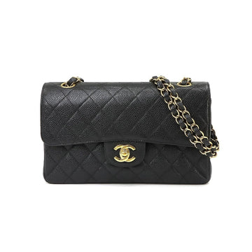 CHANEL Matelasse 23 Chain Shoulder Bag Caviar Skin Leather Black A01113 Gold Hardware