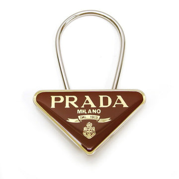 PRADA Triangle Key Hook Charm Bordeaux [Deep Red]