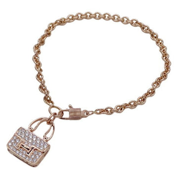 HERMES Bracelet for Women 750PG Diamond Pink Gold Amulet Constance SH Polished