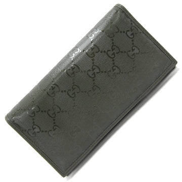 GUCCI Bifold Long Wallet GG Implement 245908 Dark Khaki PVC Leather Pattern Men's