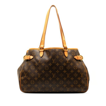 LOUIS VUITTON Monogram Batignolles Horizontal Shoulder Bag M51154 Brown PVC Leather Women's