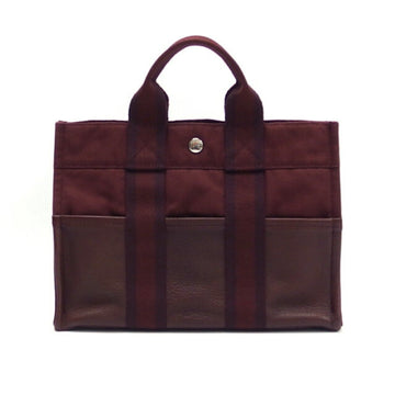 HERMES Four Toe PM Tote Bag Half Leather Bordeaux [Deep Red]