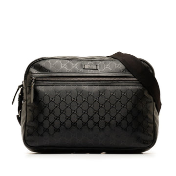 GUCCI GG Imprime Shoulder Bag 211107 Black PVC Leather Women's