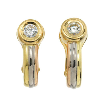CARTIER Monostone Diamond Earrings K18 YG PG WG 750 3 Colors Clip on