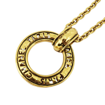 CHANEL Necklace Circle GP Plated Gold Ladies