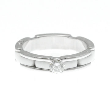 CHANEL Ultra Collection 1P Diamond Ring Small Size Ceramic,White Gold [18K] Fashion Diamond Band Ring Silver,White