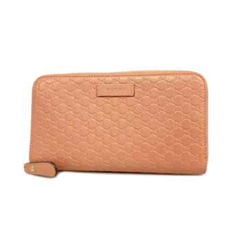 GUCCI Long Wallet Micro ssima 449391 Leather Pink Champagne Women's