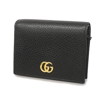 GUCCI Wallet GG Marmont 456126 Leather Black Ladies