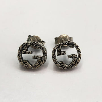 GUCCI Silver Earrings Interlocking G Ag925 1879 AR