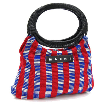 MARNI handbag market boat cotton bag red blue ladies