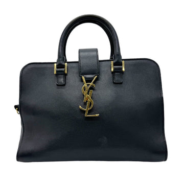 SAINT LAURENT Handbag Shoulder Bag Baby Cabas Leather Black Gold Women's z0547