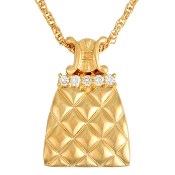 CELINE Macadam Bag Motif Necklace Diamond 0.08ct K18YG Ladies