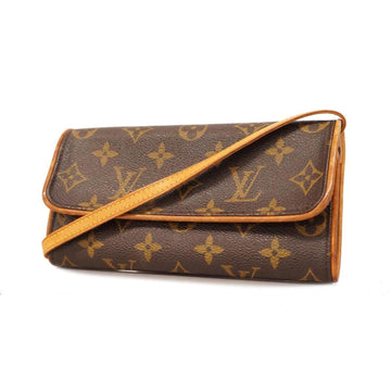 LOUIS VUITTON Shoulder Bag Monogram Pochette Twin PM M51854 Brown Women's