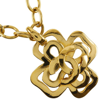 CHANEL Coco Mark Necklace Cross Gold Plated 1995 95P Approx. 135g COCO Women's